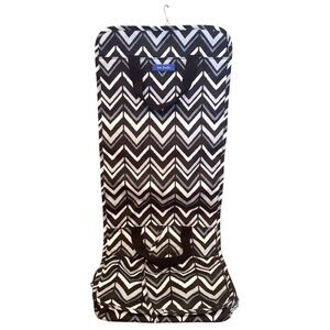Vera Bradley Hanging Travel Organizer Chevron Blue Black Grey 5 Pocket 11”x30”